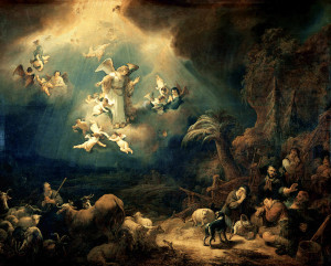 Govert Flinck - Angels announcing Christ's birth to the shepherds (1639)